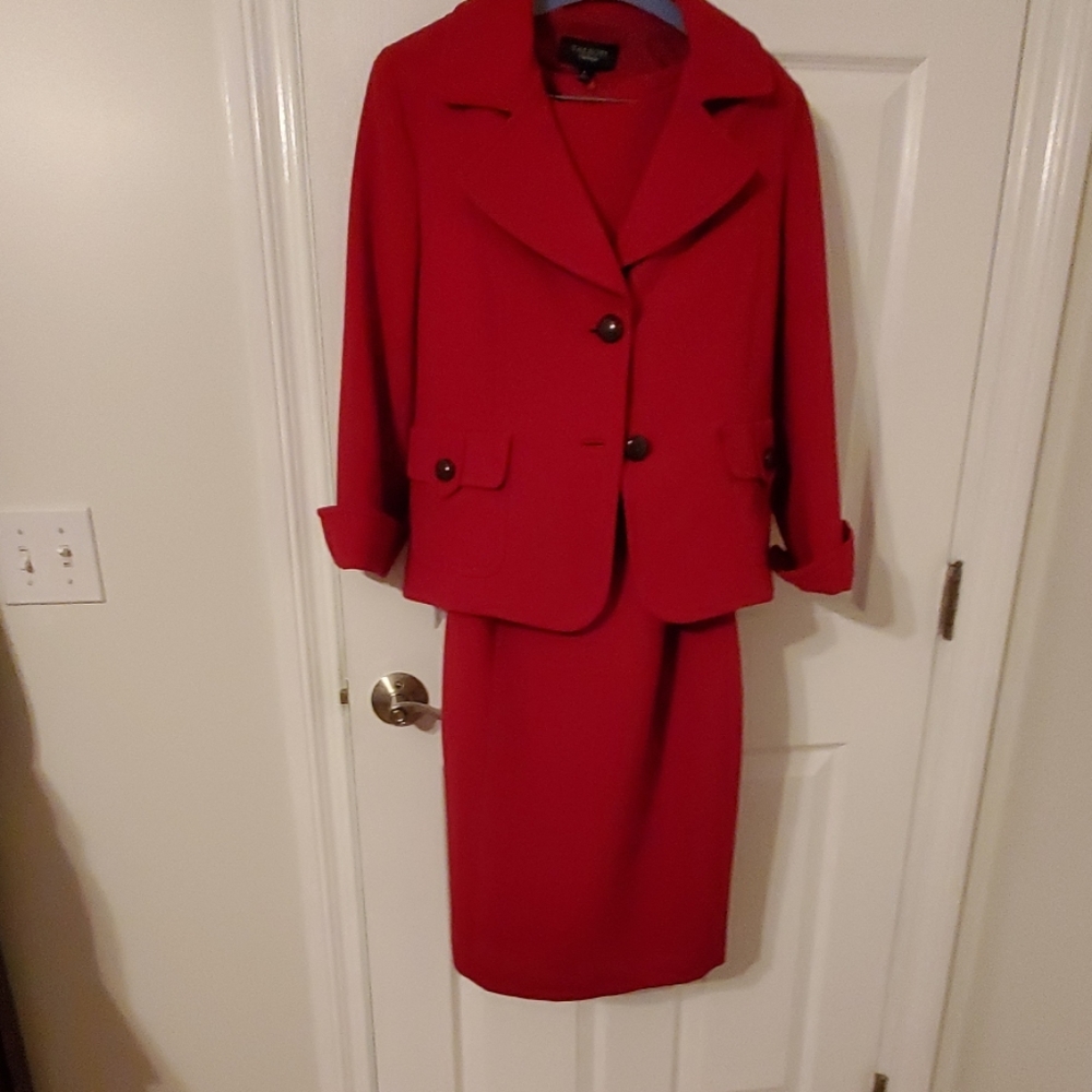 Talbots - Cranberry Red Wool Suit & Sheath